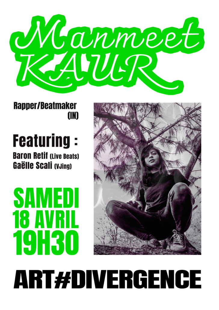 Affiche concert C-num MANMEET KAUR, BARON RETIF & GAËLLE SCALI.